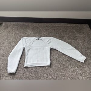 Express White Crop Knit Sweater - Size Small